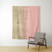 Girly Glamour Pink Gold Glitzer Streifen glänzend Wandteppich (Beispiel)
