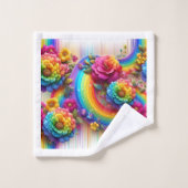 Girly Glitter Drips Floral Pattern Towel Set (Waschlappen)