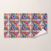 Girly Glitter Rainbow Flowers Towel Set (Handtuch)