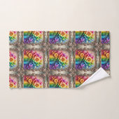 Girly Glitter Rainbow Flowers Towel Set (Handtuch)