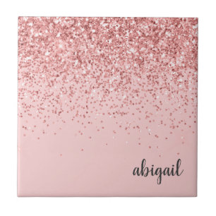 Girly Glitter Rouge Rosa Glanz Moderne Party Fliese