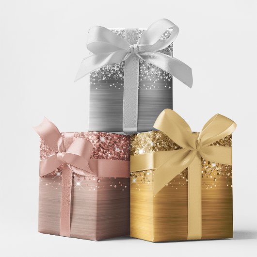 Girly Glittery Glam Imitats Foil Set Geschenkpapier Set