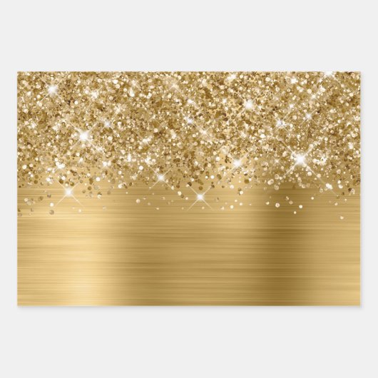 Girly Glittery Glam Imitats Foil Set Geschenkpapier Set (Vorderseite 2)