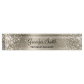 Girly Glittery Imitate Platinum Foil Namensplakette (Vorderseite)