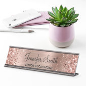 Girly Glittery Imitate Rose Schreibtischnamensplakette