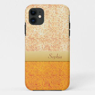 Girly Glittery orange Tupfen iPhone 5 Kasten 11 Hülle