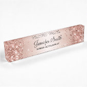 Girly Glittery Rose Gold Gradient Namensplakette