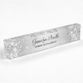 Girly Glittery Silver Gradient Namensplakette