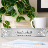 Girly Glittery Silver Gradient Namensplakette