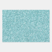 Girly Glitz Aqua Turquoise Glitzer Unicorn Geschenkpapier Set (Vorderseite 3)