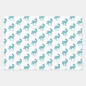 Girly Glitz Aqua Turquoise Glitzer Unicorn Geschenkpapier Set (Vorderseite)