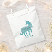 Girly Glitz Aqua Turquoise Glitzer Unicorn Geschenktütchen (Ausgeschnitten)