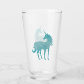 Girly Glitz Aqua Turquoise Glitzer Unicorn Glas (Rückseite)