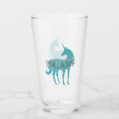 Girly Glitz Aqua Turquoise Glitzer Unicorn Glas (Vorderseite)