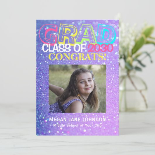 Girly Glitzer 5 Fotos Schuljahr (Stehend Vorderseite)