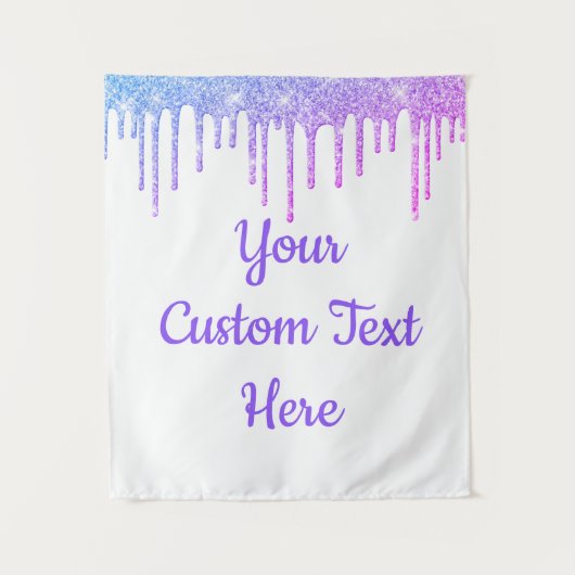 Girly Glitzer Birthday Party Foto Stand Hintergrun Wandteppich (Vorderseite)