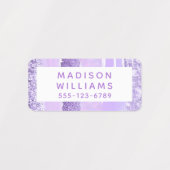 Girly Glitzer Chic Moderne Personalisierte Kleidun Etiketten (Design 1)