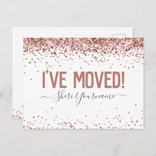 Girly Glitzer, den ich Personalisiert verschoben h Postkarte (Vorne/Hinten)