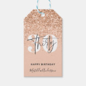 Girly Glitzer funkelt am 30. Geschenkanhänger (Vorderseite)