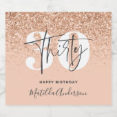 Girly Glitzer funkelt am 30. Schaumweinetikett (Einzelnes Label)