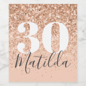 Girly Glitzer funkelt am 30. Weinetikett (Einzelnes Label)