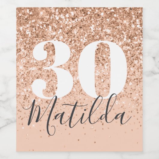 Girly Glitzer funkelt am 30. Weinetikett (Einzelnes Label)