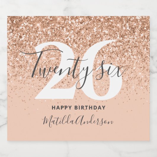 Girly Glitzer funkelt an einem modernen, editierba Schaumweinetikett (Einzelnes Label)