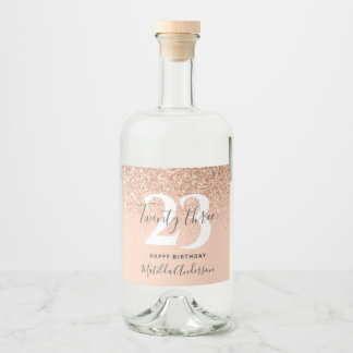 Girly Glitzer funkelt den modernen Geburtstag Alkoholflaschenetikett