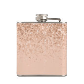 Girly Glitzer funkelt modern 21. Geburtstag Flachmann (Rückseite)