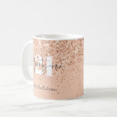 Girly Glitzer funkelt modern 21. Geburtstag Party Kaffeetasse (Vorderseite Links)