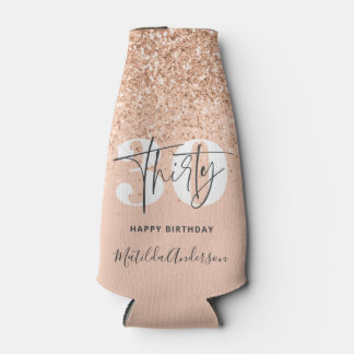 Girly Glitzer funkelt modernes 30. Party Flaschenkühler