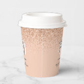 Girly Glitzer funkelt modernes 40. Party Pappbecher (Rechts)