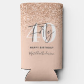 Girly Glitzer funkelt modernes 40. Party Selters Dosenkühler (Rückseite)