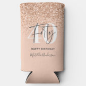 Girly Glitzer funkelt modernes 40. Party Selters Dosenkühler (Vorderseite)