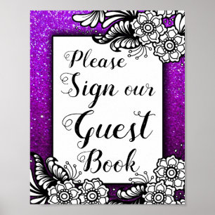 Girly Glitzer Glitzern Birthday Wedding Gästebuch