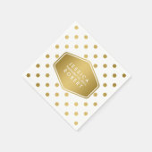 Girly Glitzer Gold Polka Dots Muster Monogram Serviette (Ecke)