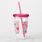 Girly Glitzer Hearts Acryltrinkbecher (Links)