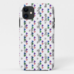 Girly Glitzer Herzname Case-Mate iPhone Hülle