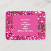 Girly Glitzer Pink Custom Business Card Catterery Visitenkarte (Rückseite)
