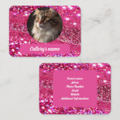 Girly Glitzer Pink Custom Business Card Catterery Visitenkarte (Vorne/Hinten)