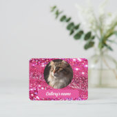 Girly Glitzer Pink Custom Business Card Catterery Visitenkarte (Stehend Vorderseite)