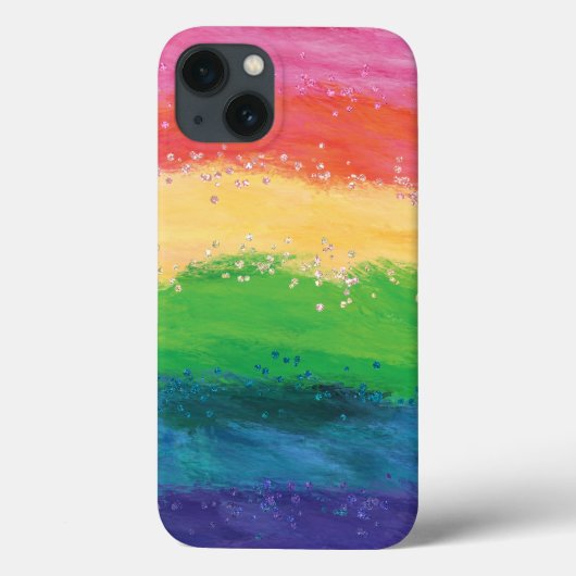 Girly Glitzer Rainbow Case-Mate iPhone Hülle (Rückseite)