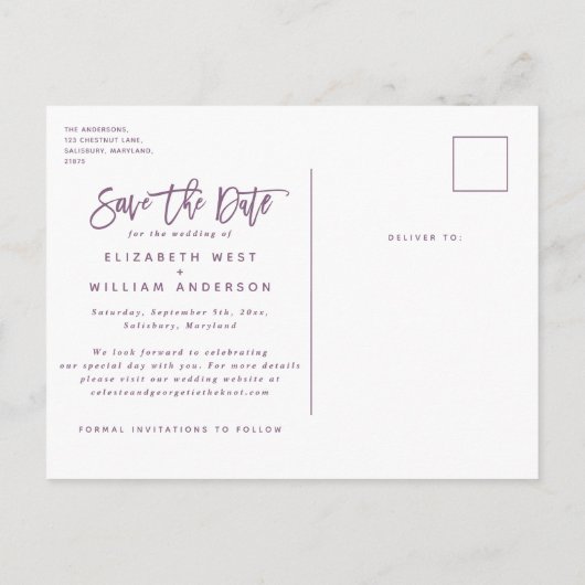 Girly Glitzer rosa elegante Rose Goldhochzeit Ankündigungspostkarte (Rückseite)