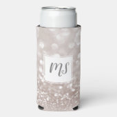 Girly Glitzer Sparkle Glam Initial Monogram Selters Dosenkühler (Seltzer Vorderseite)
