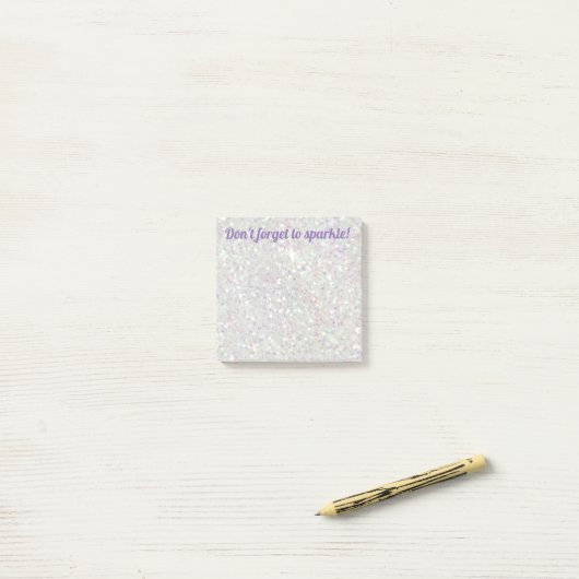 Girly Glitzer Sparkle Post it Notes Post-it Klebezettel (Auf Schreibtisch)