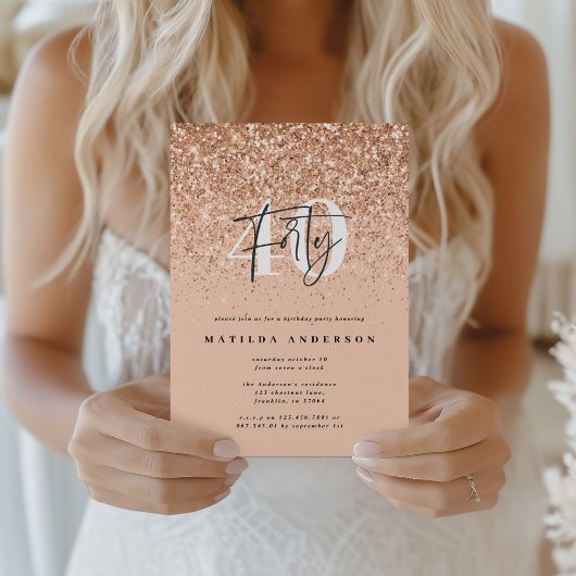 Girly Glitzer strahlt moderne 40. Geburtstag