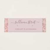 Girly Glitzer Tropfen Ohrringe Schmuckanzeigekarte (Vorderseite)