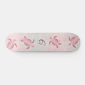 Girly Glitzer Turtles Monogram Coastal Skateboard (Horizontal)