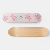 Girly Glitzer Turtles Monogram Coastal Skateboard (Horizontal)