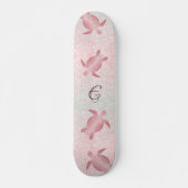 Girly Glitzer Turtles Monogram Coastal Skateboard (Vorne)